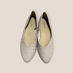 Maurices Tori Gray Textured Faux Leather Ballet Flats - Size 8